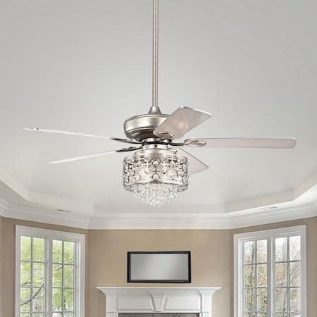 Warehouse Of Tiffany CFL-8440REMO-AS 52 in. Toten Indoor Remote Controlled Ceiling Fan with Light Kit, Silver CFL-8440REMO/AS